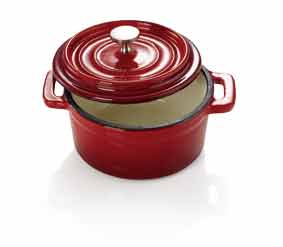 Picture of Cocotte rund, 10 cm - Gusseisen emalliert, rot
