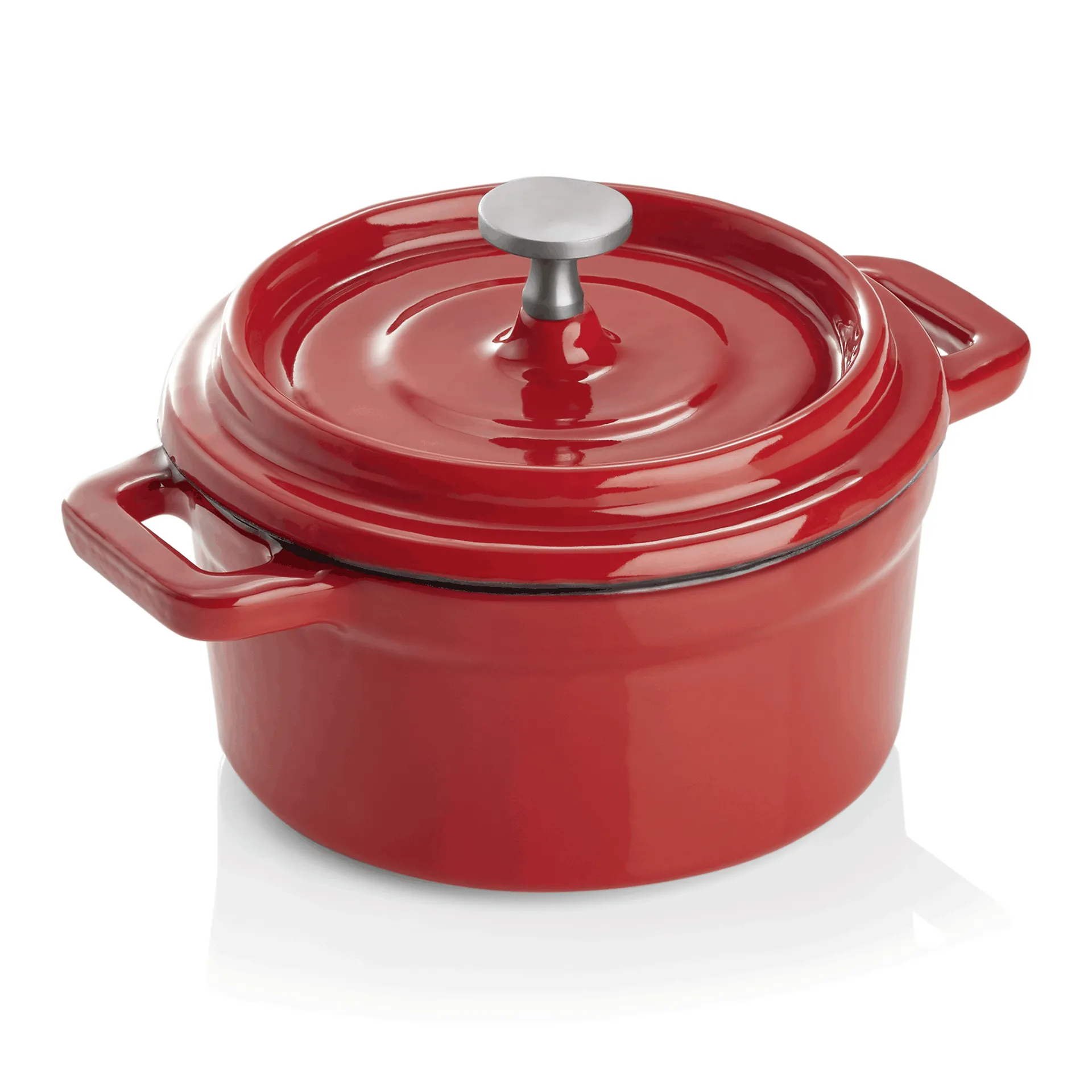 Bild von Cocotte rund, 10 cm - Gusseisen emalliert, rot  