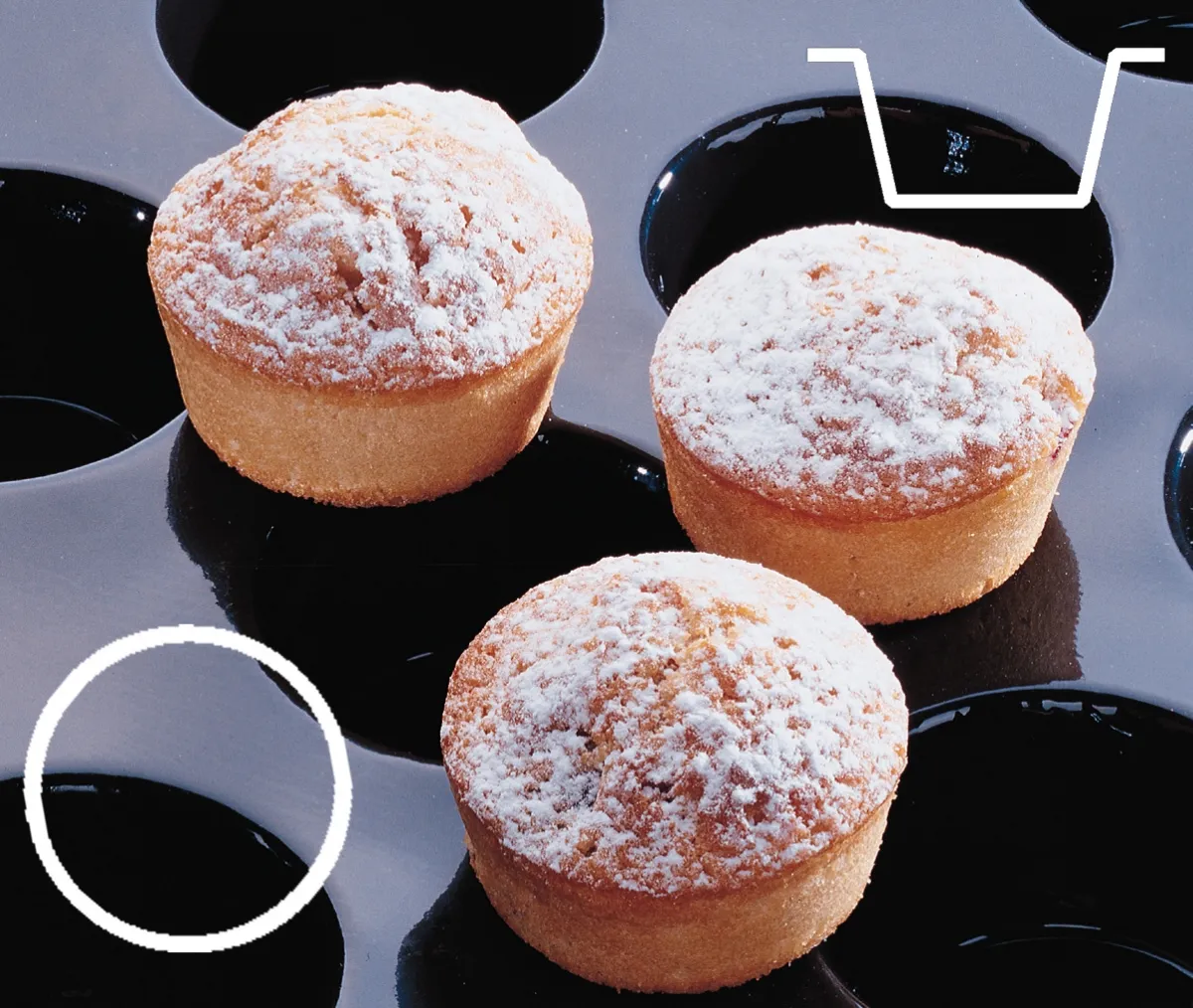 Picture of Backmatte Minimuffins 51x29 mm, Flexipan, schwarz, 60 x 40 cm  